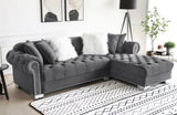 ETERNA Gray Velvet 101" Wide Sectional