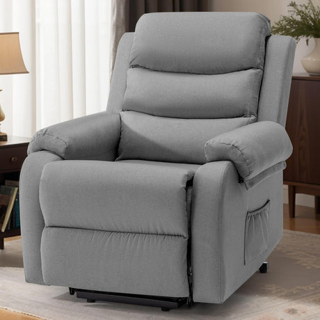 ETHEN Gray Linen 32" Wide x 38" Height Power Lift Recliner
