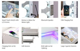 EVA RGB Plus Pink 60" Wide Vanity Desk Set with 13 Storage Drawers and 15 Bulbs Light Mirror