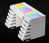 EVA RGB Plus White 60" Wide Vanity Desk Set with 13 Storage Drawers and 15 Bulbs Light Mirror