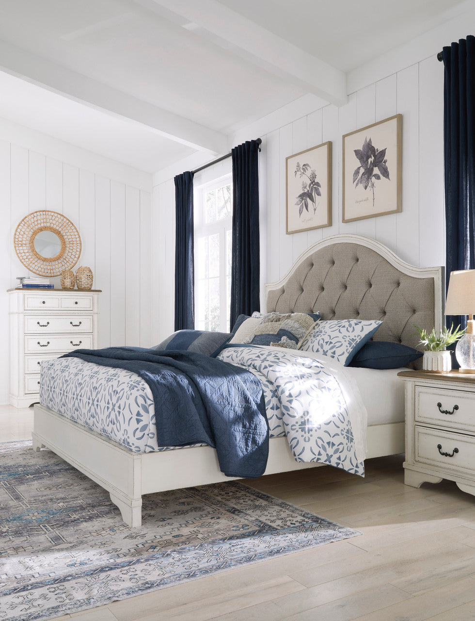 EVEREST Chipped White Panel Bed