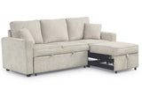 EVERLAND Beige 82" Wide Sectional with Pull-Out Sleeper