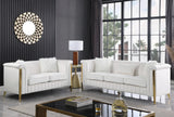 EZBETT Cream Velvet & Gold Sofa & Loveseat
