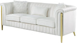 EZBETT Cream Velvet & Gold Sofa & Loveseat