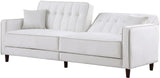 EZBIETA Cream Velvet Sofa Bed & Loveseat Bed (RTA)