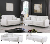 EZBIETA Cream Velvet Sofa Bed & Loveseat Bed (RTA)
