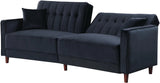 EZBIETA Black Velvet Sofa Bed & Loveseat Bed (RTA)