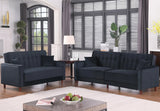 EZBIETA Black Velvet Sofa Bed & Loveseat Bed (RTA)