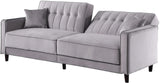 EZBIETA Gray Velvet Sofa Bed & Loveseat Bed (RTA)