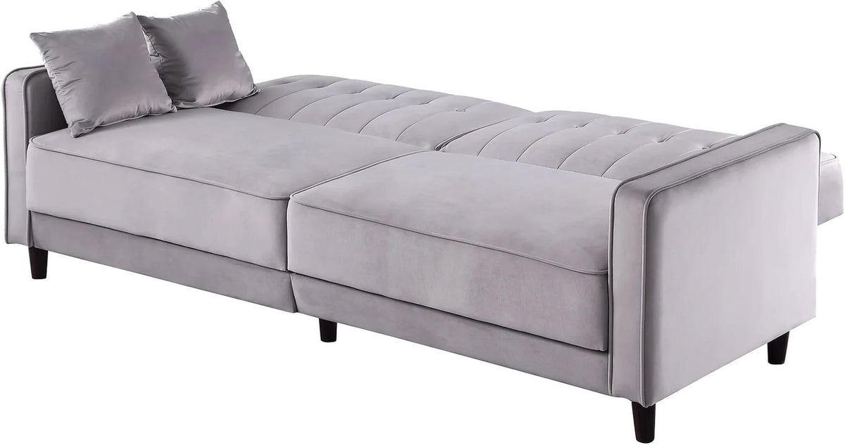 EZBIETA Gray Velvet Sofa Bed & Loveseat Bed (RTA)