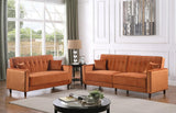 EZBIETA Rust Velvet Sofa Bed & Loveseat Bed (RTA)