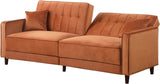 EZBIETA Rust Velvet Sofa Bed & Loveseat Bed (RTA)