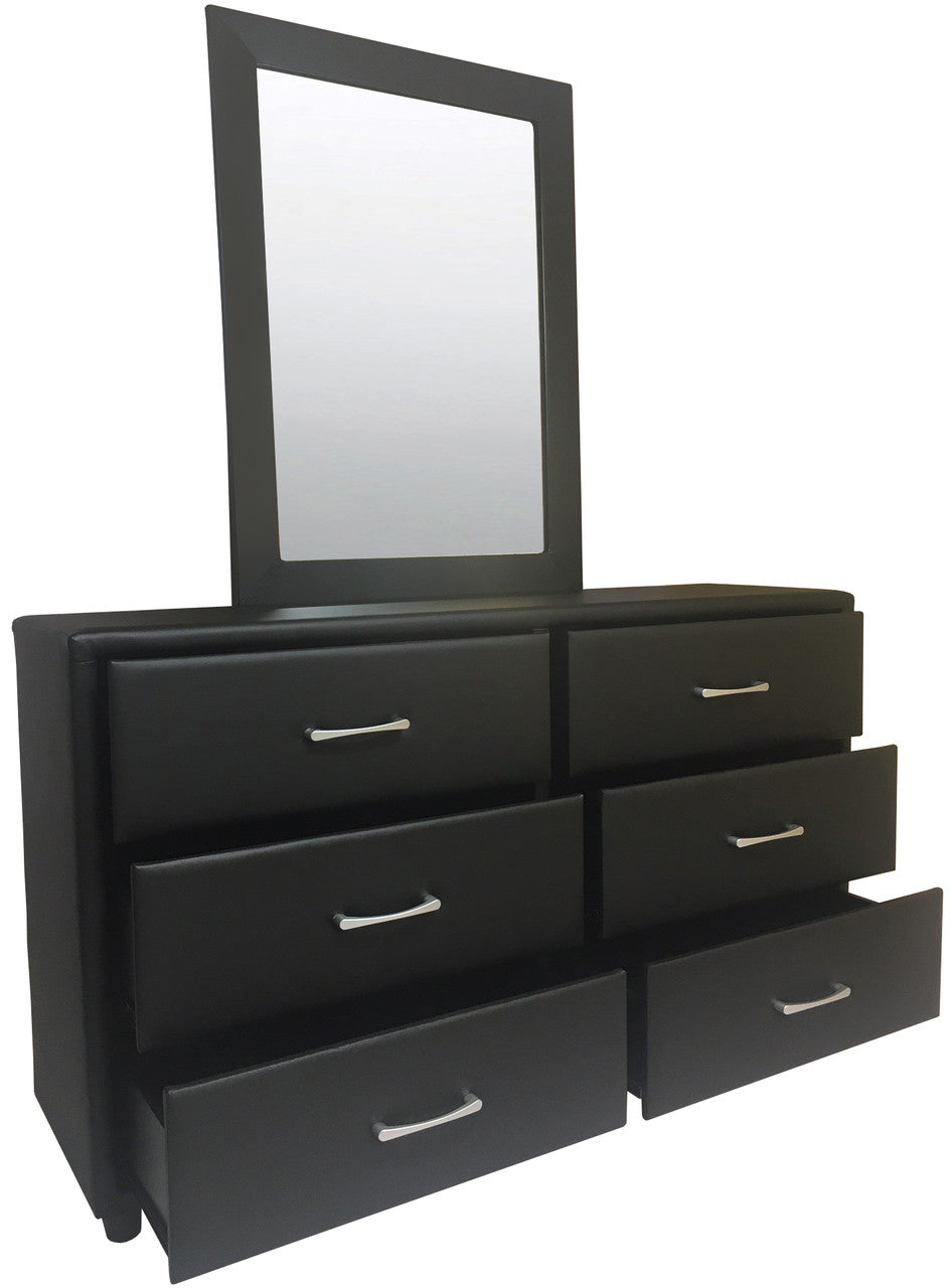 ECLIPSE Leather 56" Wide Dresser & Mirror
