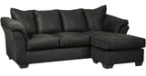 EDELINE Black Microfiber Reversible Sofa Chaise & Loveseat