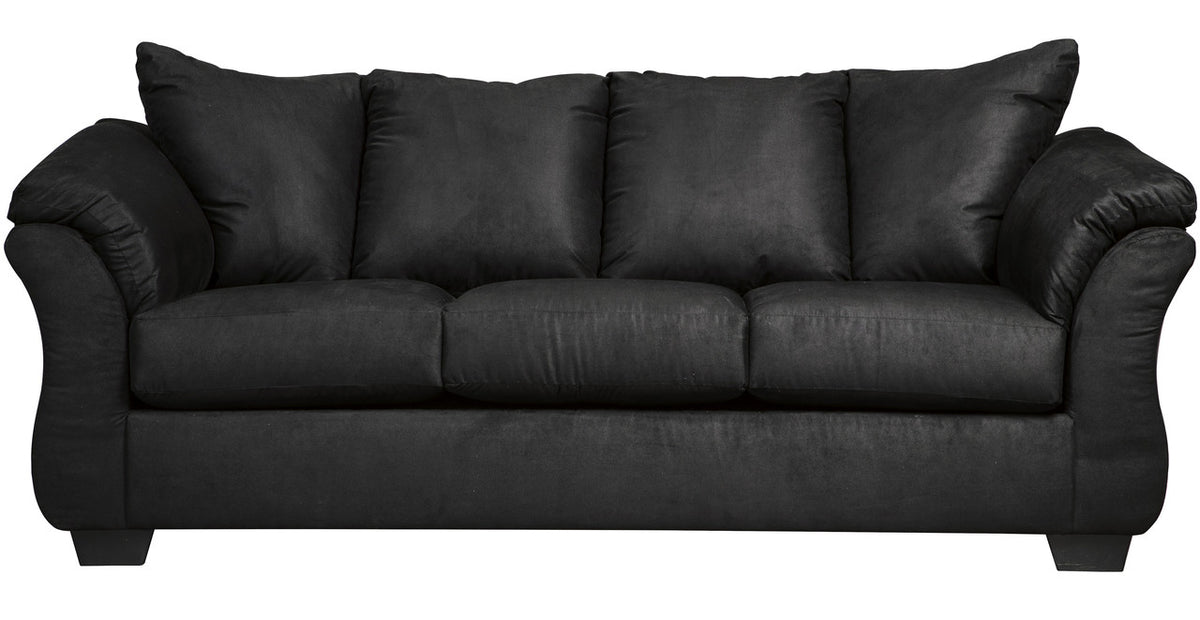 EDELINE Black Microfiber Sofa & Loveseat