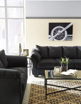 EDELINE Black Microfiber Sofa & Loveseat