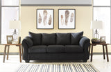 EDELINE Black Microfiber 90" Wide Plush Sofa