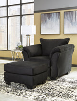 EDELINE Black 31" x 25" Ottoman