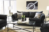 EDELINE Black Microfiber Sofa & Loveseat