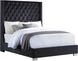 ELEINA Black Velvet 72" Height Bed