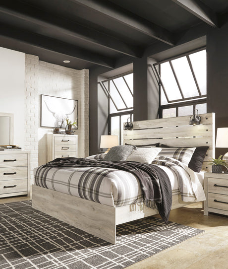 EMEK White 61" Height Youth Bed with LED Light Sconces