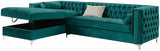 EMILY Teal 107" Wide Sectional with Hidden Storage