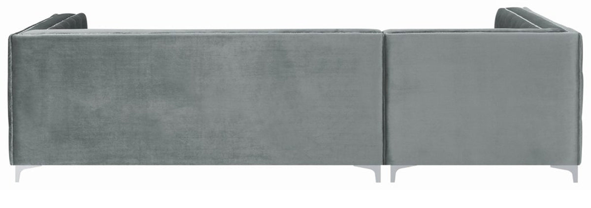 EMILY Silver 107" Wide Sectional with Hidden Storage