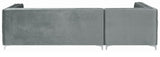 EMILY Silver 107" Wide Sectional with Hidden Storage
