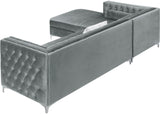 EMILY Silver 107" Wide Sectional with Hidden Storage