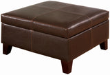 ESSMORE 28" Wide Brown Storage Ottoman