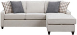EVANGELINE Cream 91" Wide Reversible Sectional with Storage Chaise (RTA)