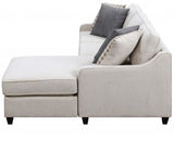 EVANGELINE Cream 91" Wide Reversible Sectional with Storage Chaise (RTA)