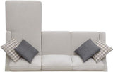 EVANGELINE Cream 91" Wide Reversible Sectional with Storage Chaise (RTA)