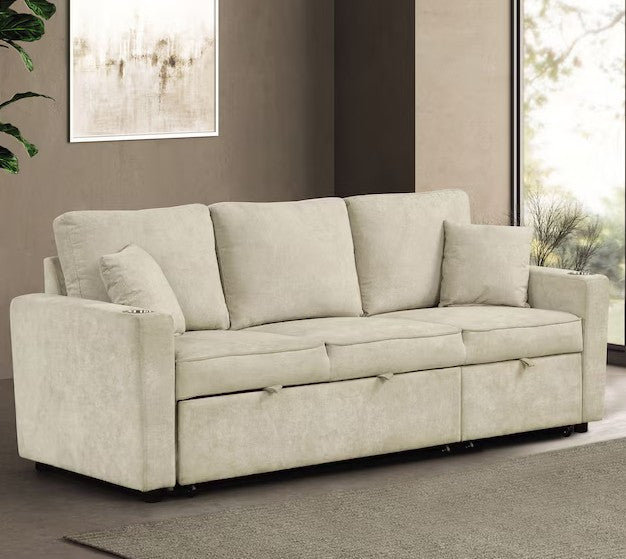 EVERLAND Gray 82" Wide Sectional with Pull-Out Sleeper