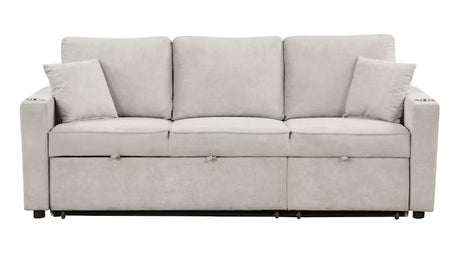 EVERLAND Gray 82" Wide Sectional with Pull-Out Sleeper