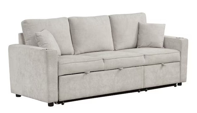 EVERLAND Gray 82" Wide Sectional with Pull-Out Sleeper