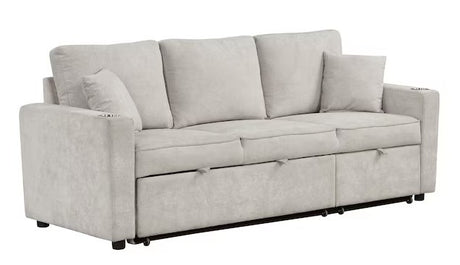 EVERLAND Gray 82" Wide Sectional with Pull-Out Sleeper