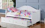 EVETTE White Twin Day Bed With Trundle
