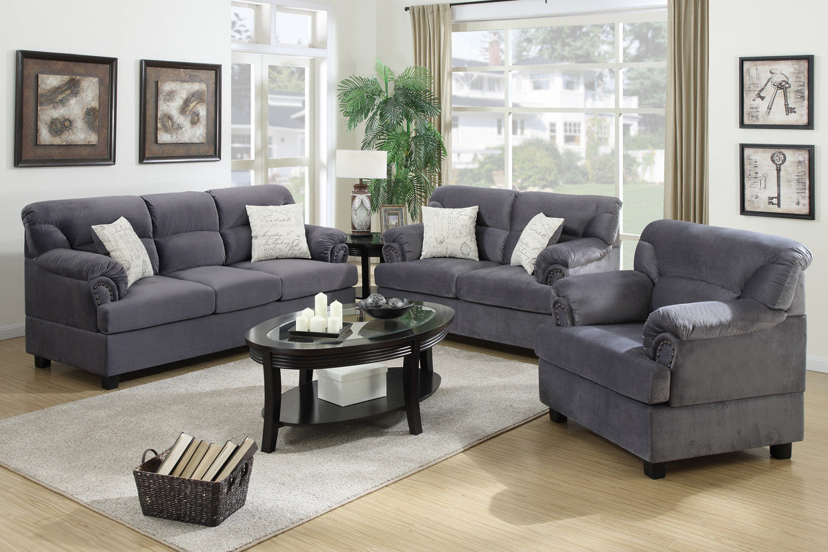 KERIAN Gray 3PC Living Room Set