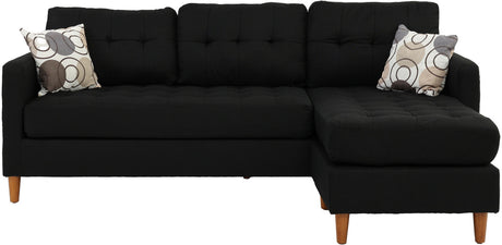 FABIOS Black Linen 86" Wide Reversible Sectional