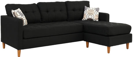 FABIOS Black Linen 86" Wide Reversible Sectional
