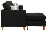 FABIOS Black Linen 86" Wide Reversible Sectional