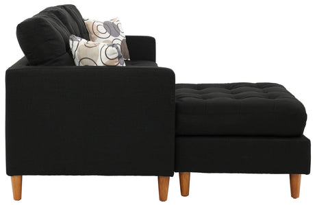 FABIOS Black Linen 86" Wide Reversible Sectional