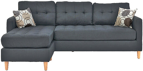 FABIOS Blue Gray Linen 86" Wide Reversible Sectional