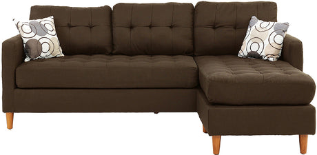 FABIOS Chocolate Linen 86" Wide Reversible Sectional