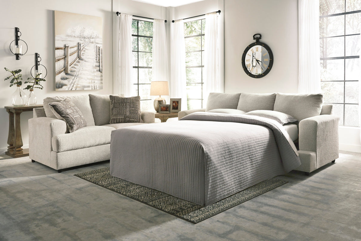 FAIRVIEW Beige Chenille 96" Wide Queen Sofa Sleeper