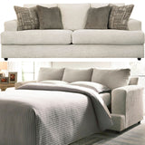 FAIRVIEW Beige Chenille 96" Wide Queen Sofa Sleeper