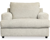 FAIRVIEW Beige Chunky Chenille 52" Wide x 39" Height Oversized Chair