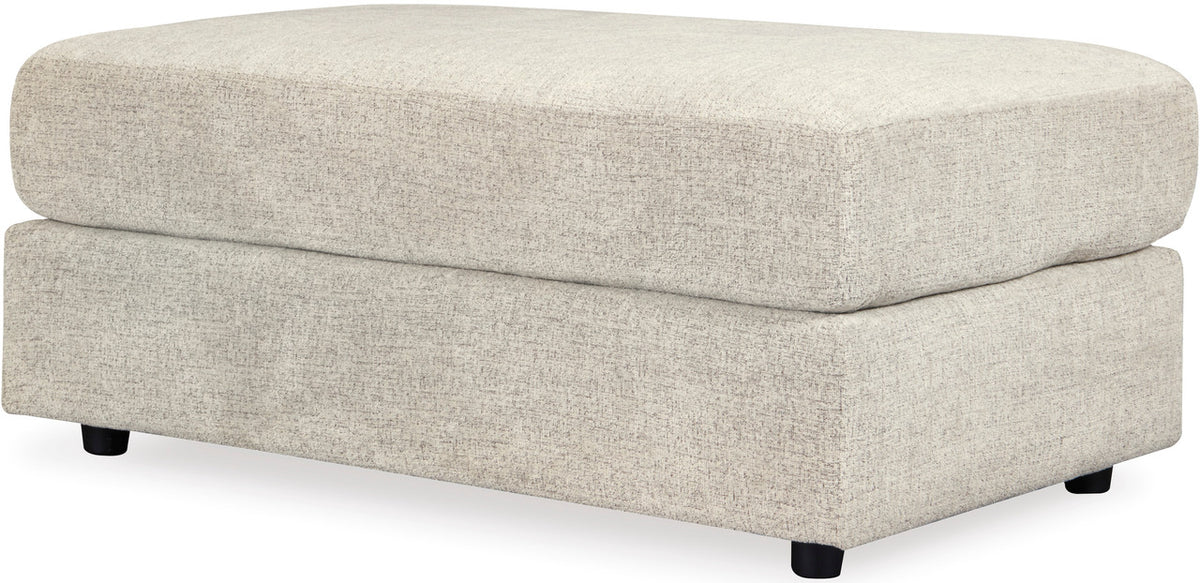 FAIRVIEW Beige Chunky Chenille 48" x 26" Oversized Ottoman