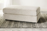 FAIRVIEW Beige Chunky Chenille 48" x 26" Oversized Ottoman